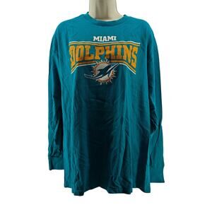 Majestic Miami Dolphins Long Sleeve T Shirt  Mens Xlarge The Fins